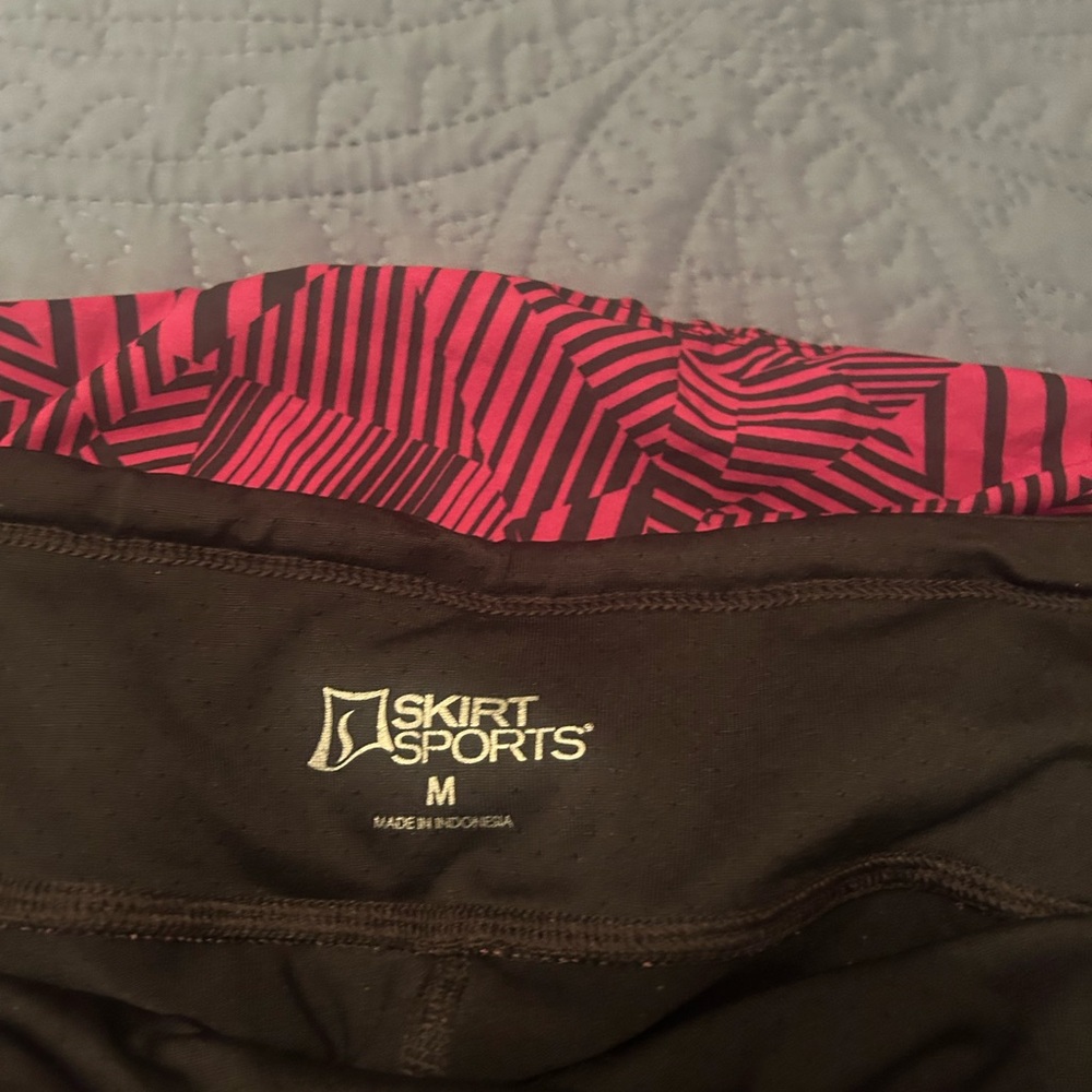 SkirtSports Black and Pink Athletic Skirt with capris - Picture 7 of 7
